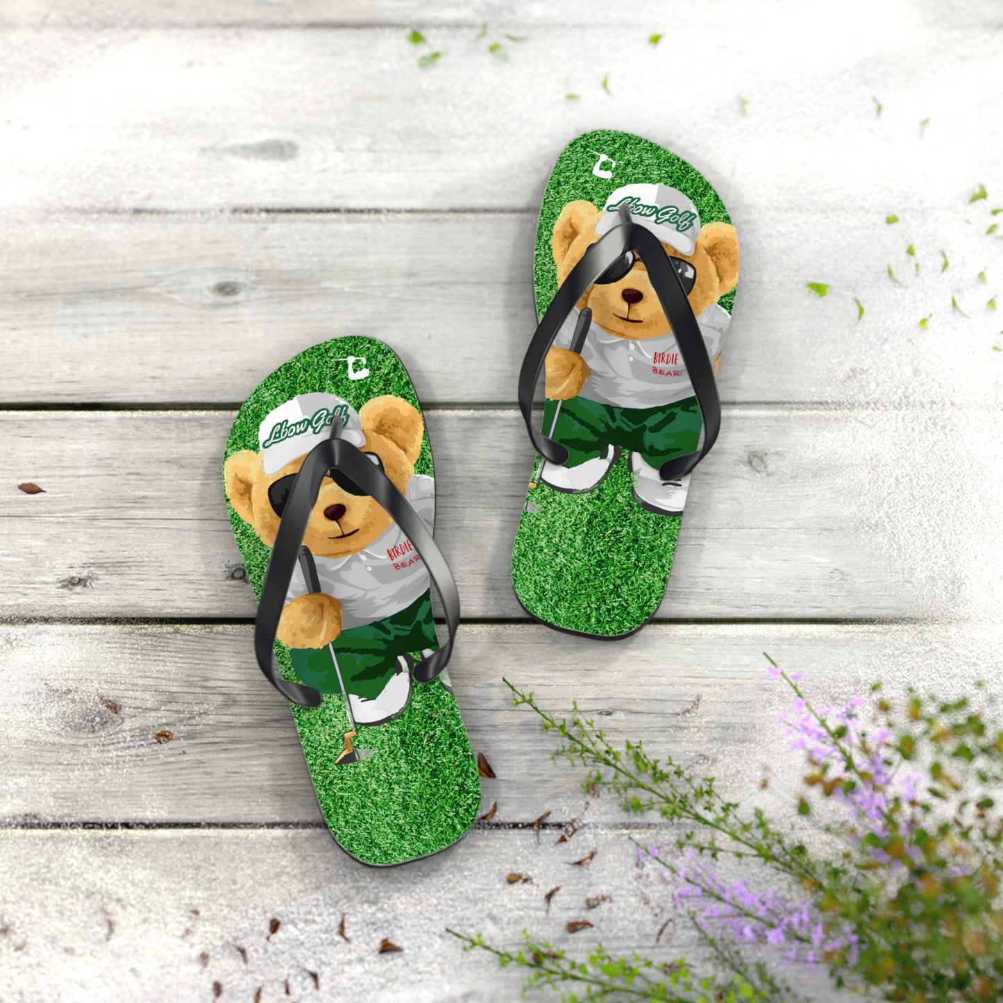 LBOW GOLF Birdie Bear Flip Flops