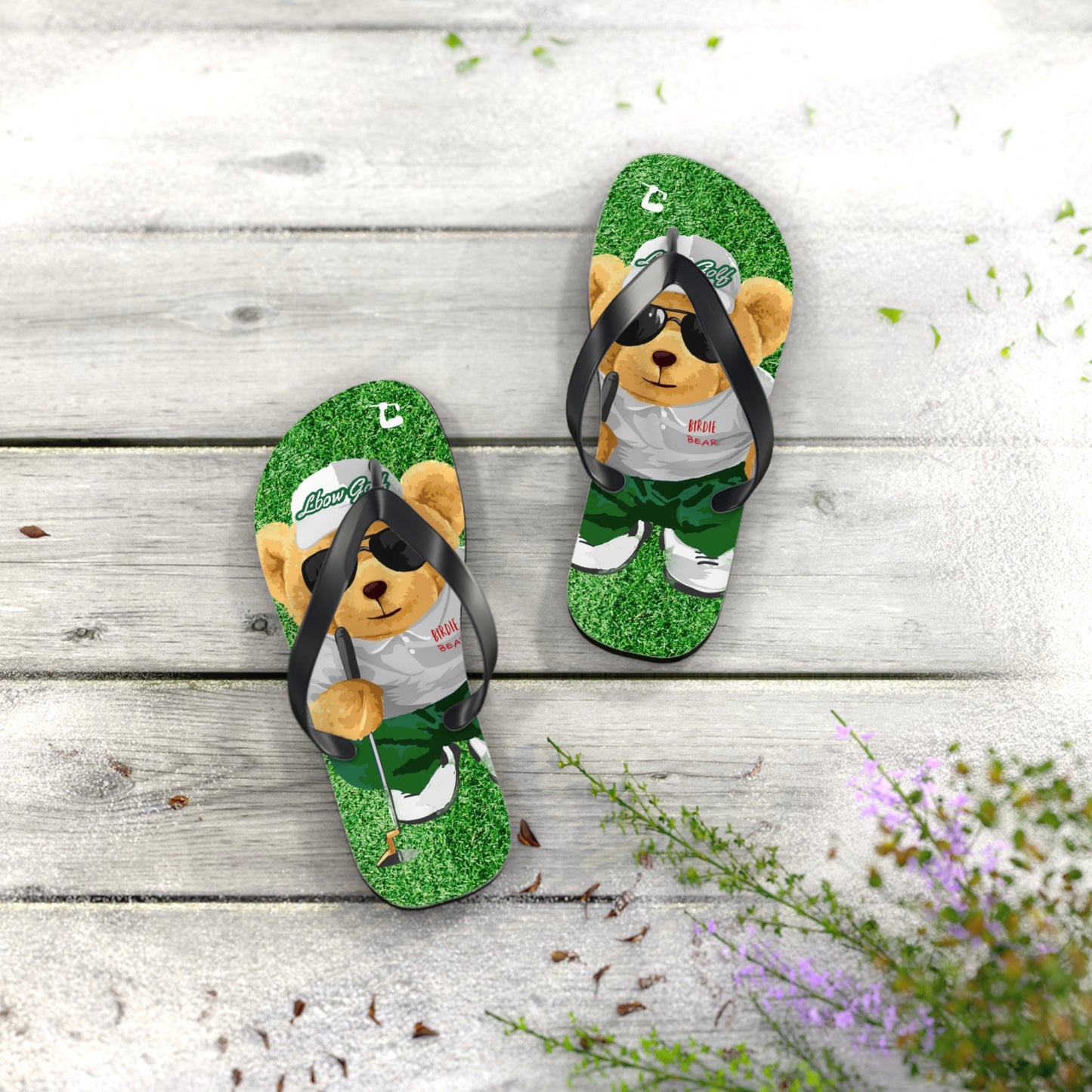LBOW GOLF Birdie Bear Flip Flops