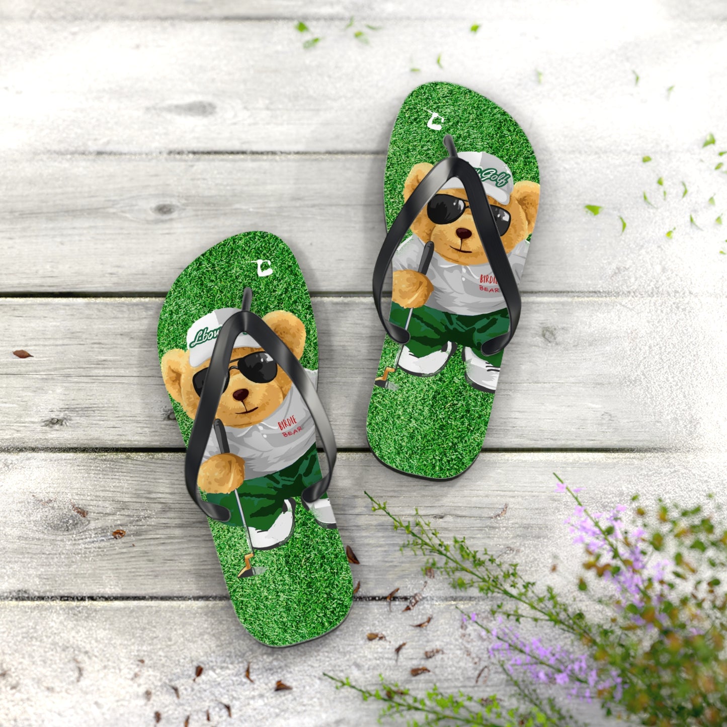 LBOW GOLF Birdie Bear Flip Flops