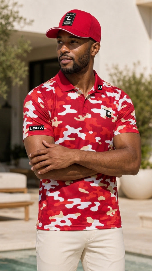 LBOW Crimson Camo Polo