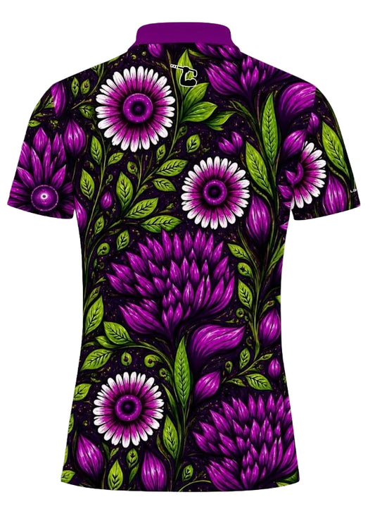 Amethyst Bloom Polo (Purple) - Womens