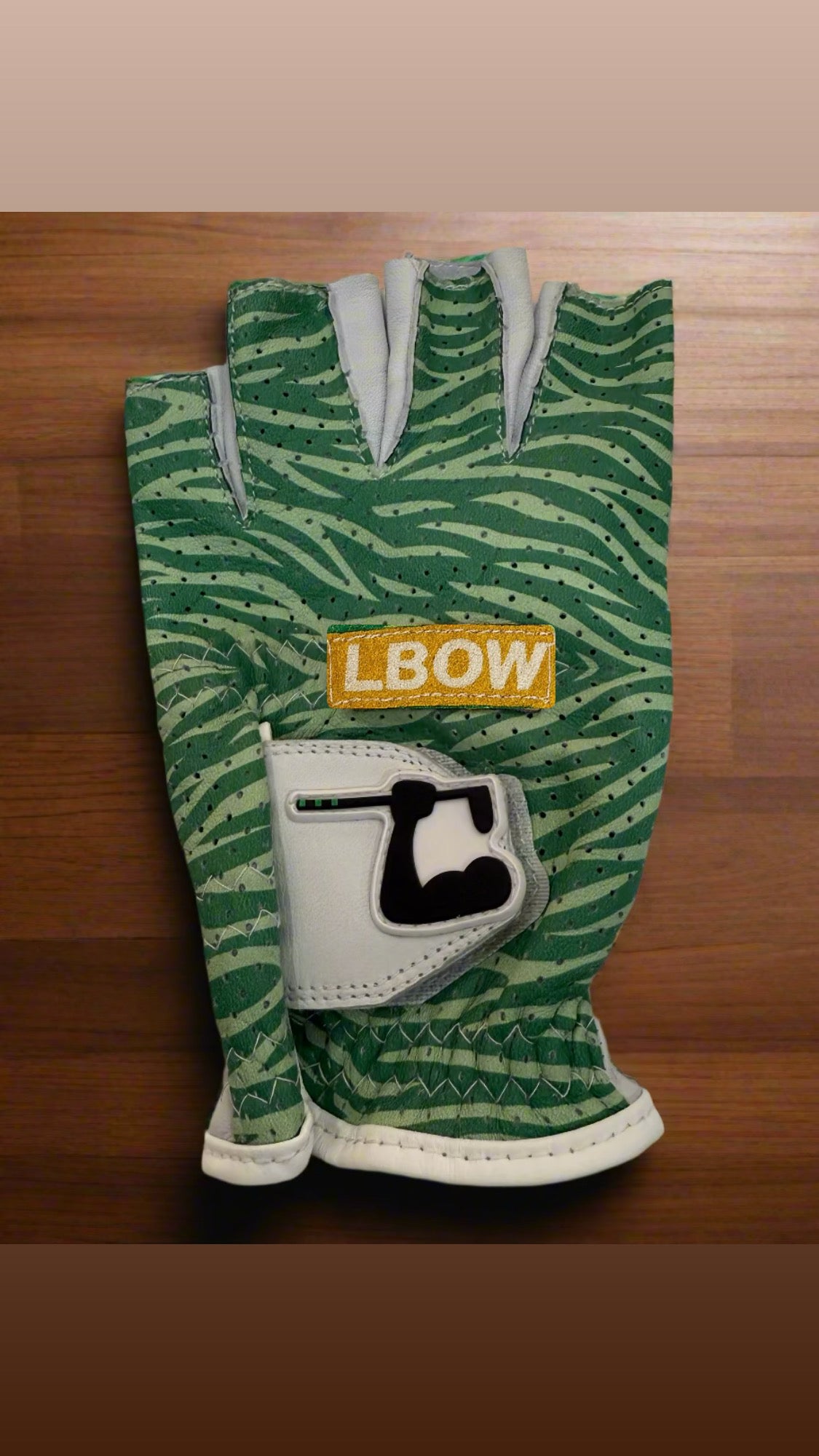 LBOW Green Tropic Fingertip-less Glove
