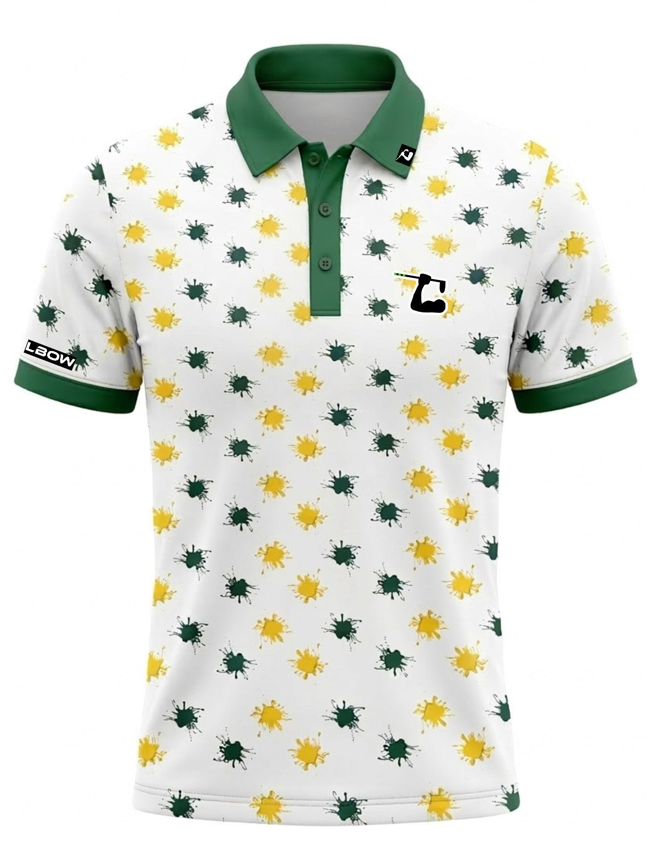 Green & Gold Splatter Polo – LBOW GOLF BRAND