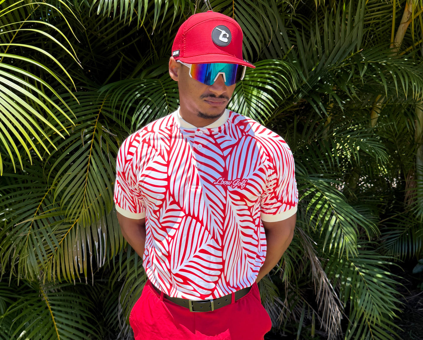 Red Tropic Blade Polo