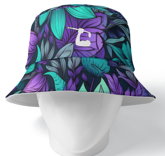 Reversible Bucket Hat - Teal & Purple Floral