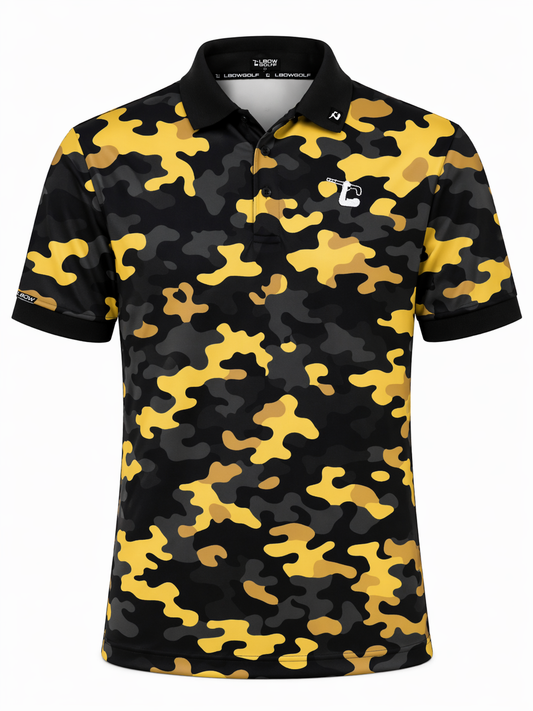 Black and Gold Camo Polo