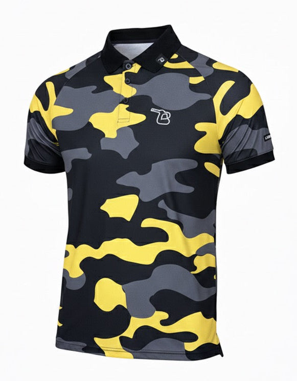 Black and Gold Camo Polo
