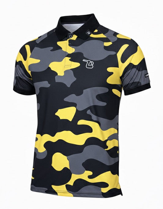 Black and Gold Camo Polo
