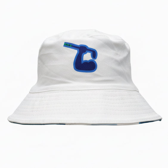 Reversible Bucket Hat - Blue Camo/White