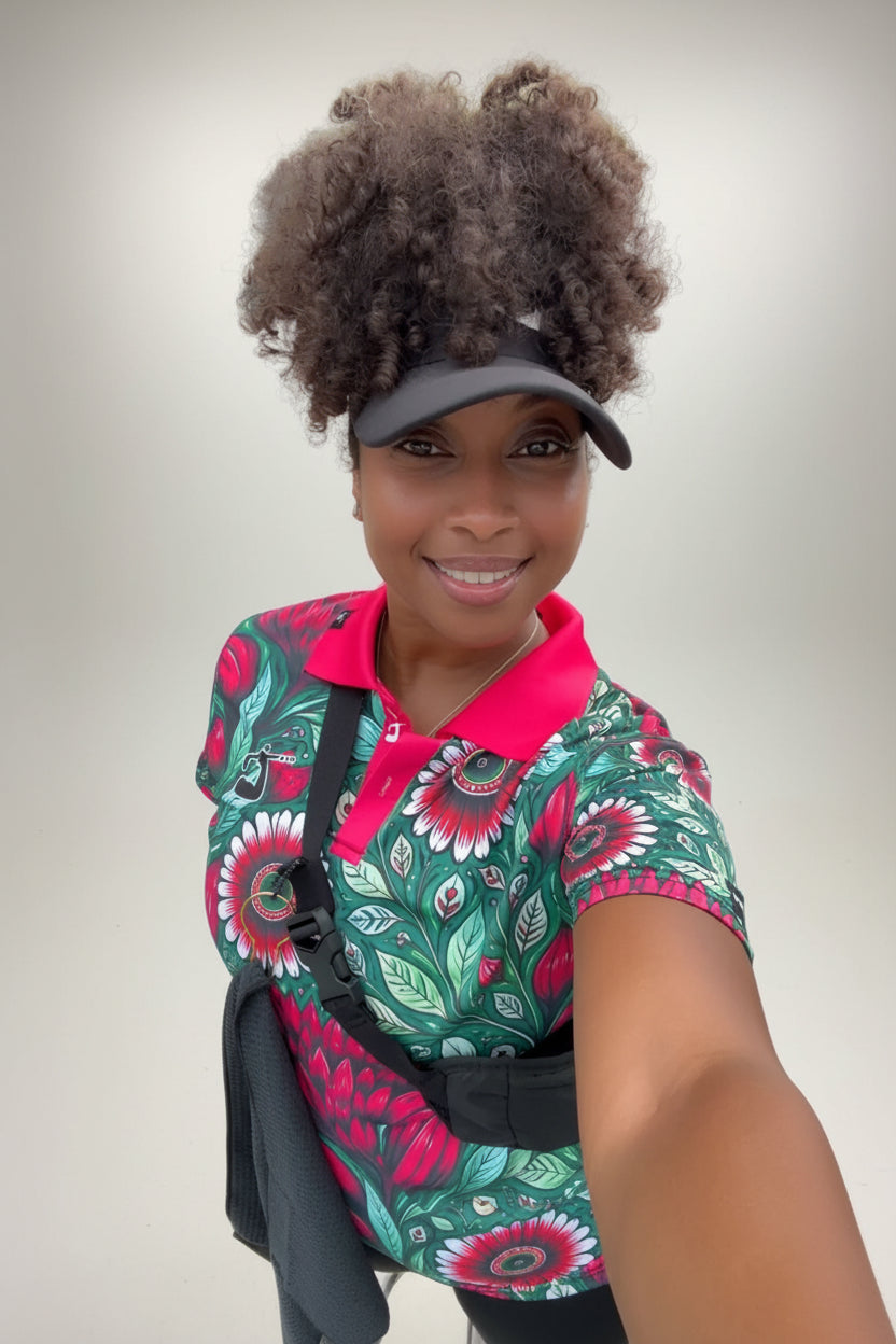 Azalea Bloom Polo (Pink/Green) - Womens