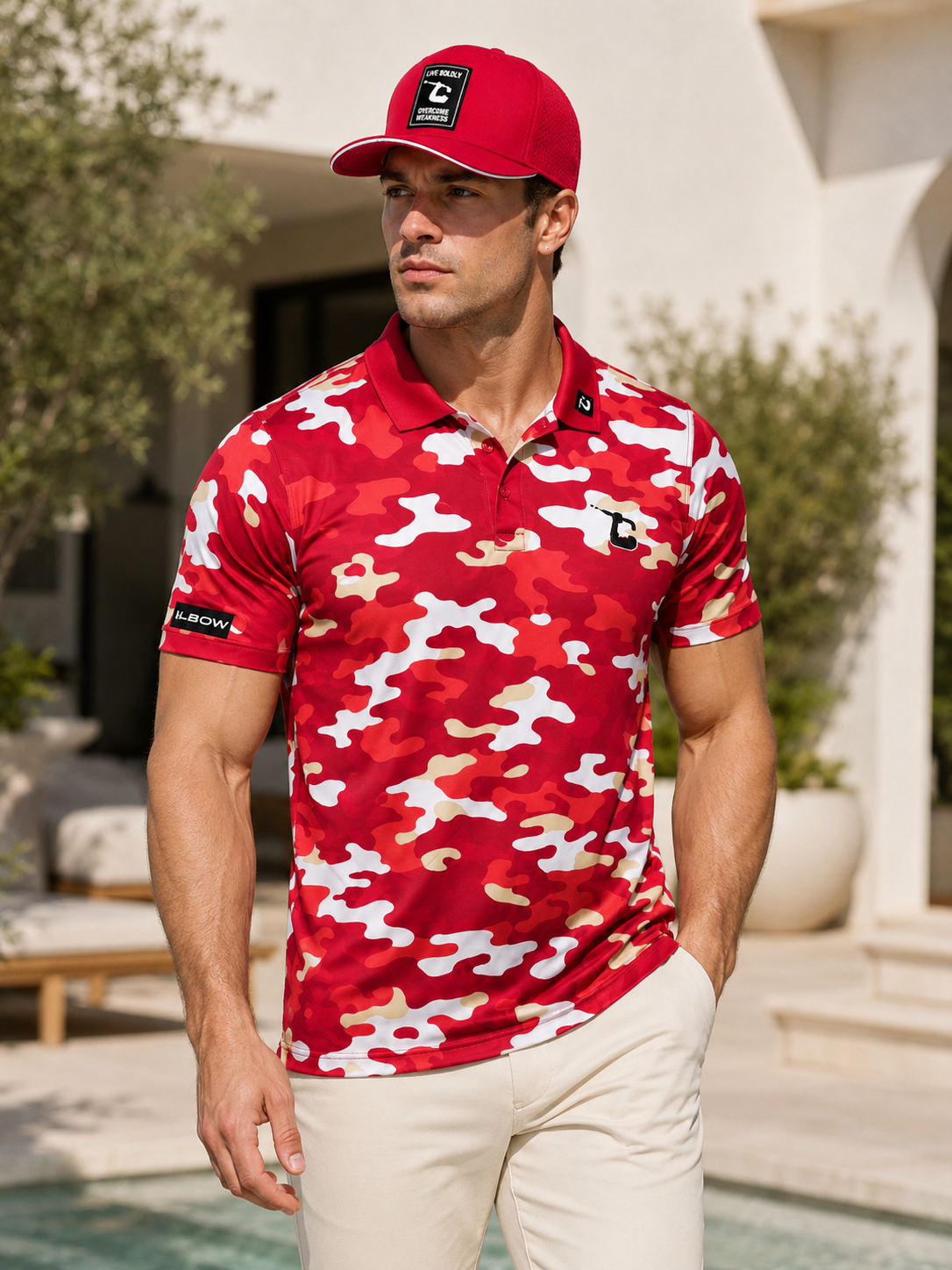 LBOW Crimson Camo Polo