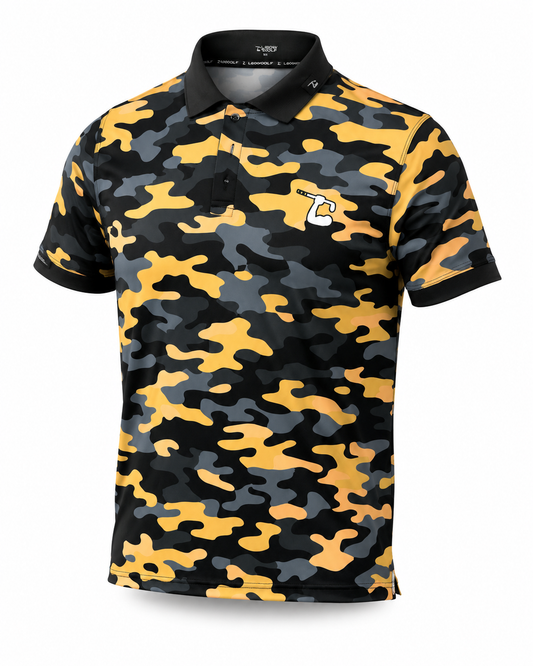 Black and Gold Camo Polo