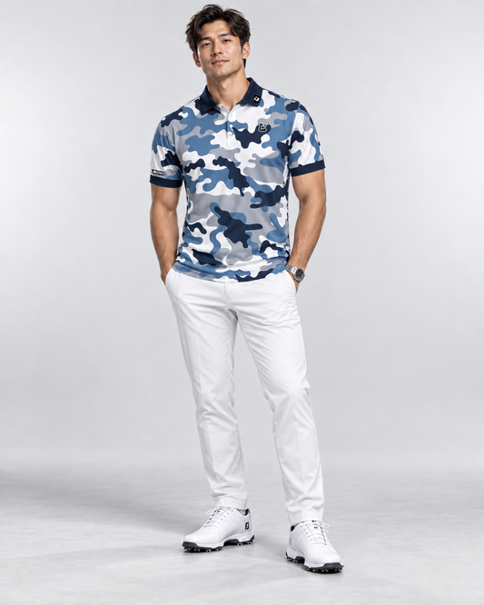 Blue Camo Polo