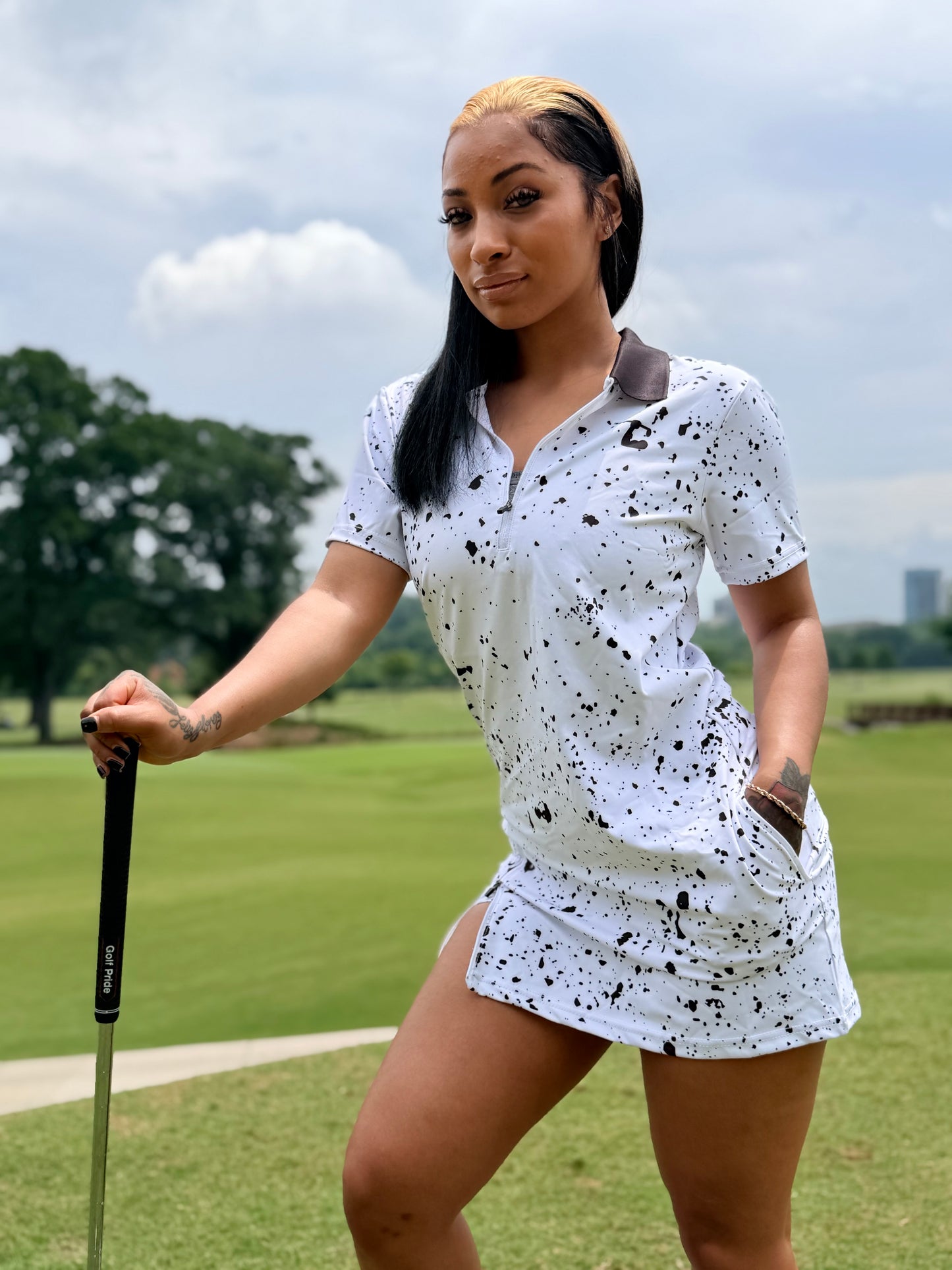 LBOW Splatter Dress - Black