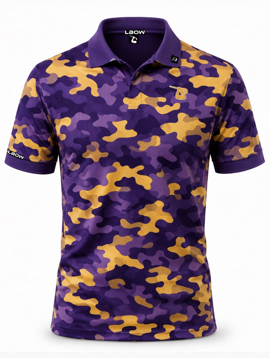 Purple & Gold Camo Polo