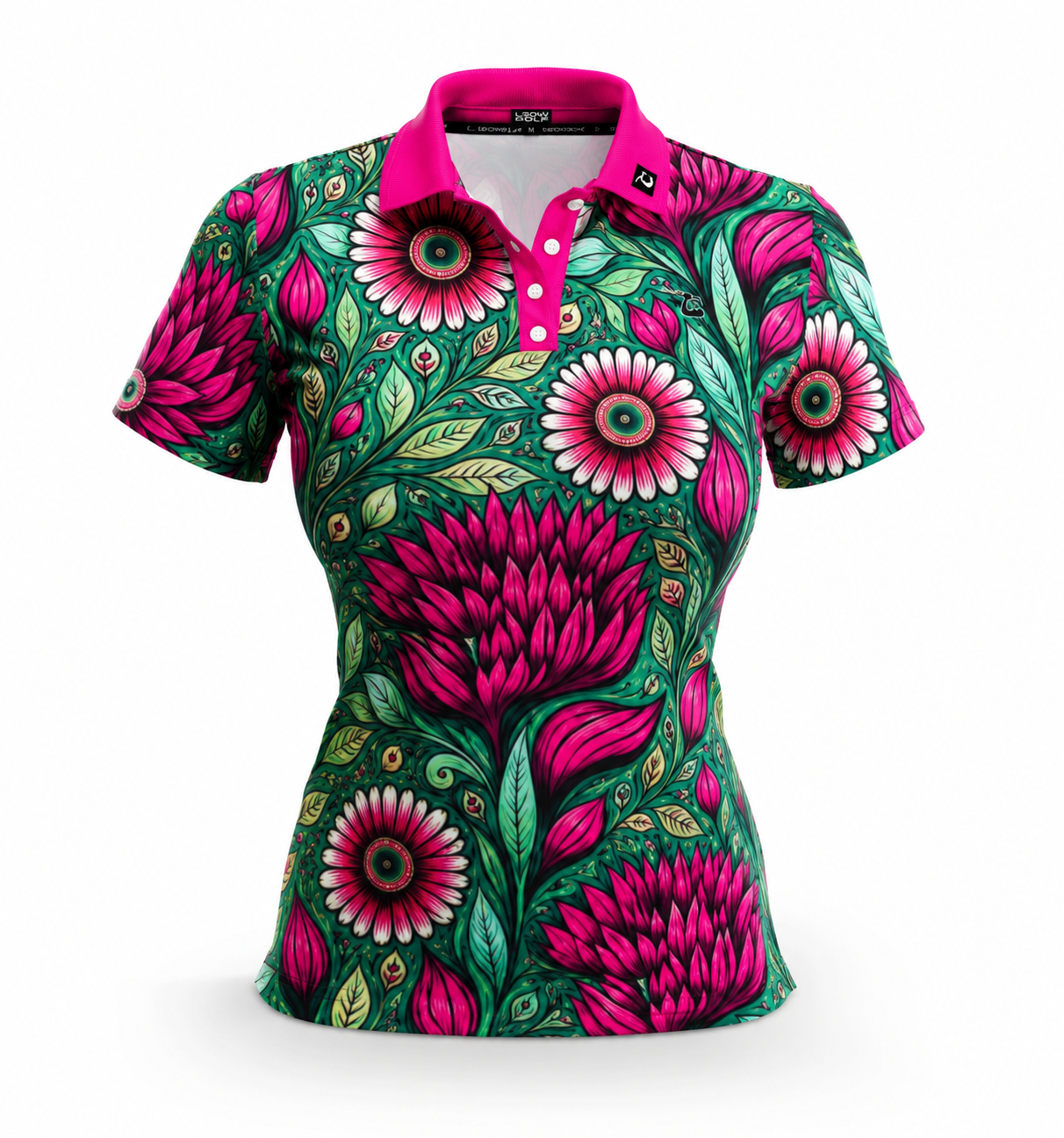 Azalea Bloom Polo (Pink/Green) - Womens