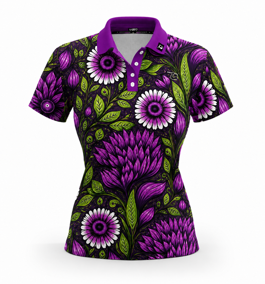 Amethyst Bloom Polo (Purple) - Womens
