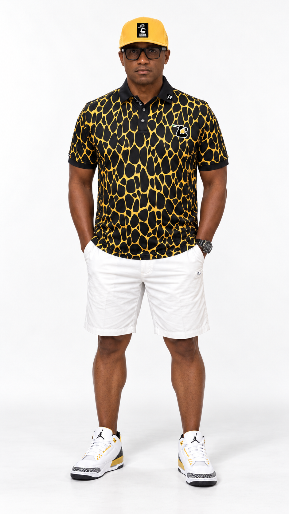 Black & Gold Giraffe Polo