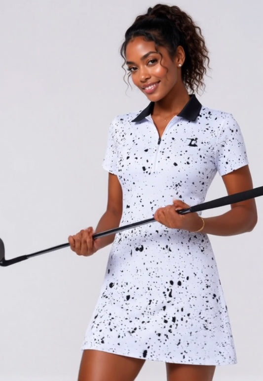 LBOW Splatter Dress - Black