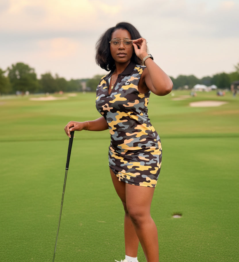 Black & Gold Camo Dress