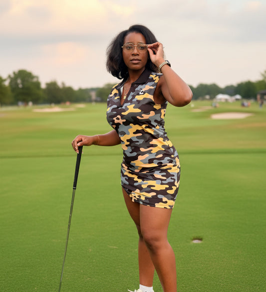 Black & Gold Camo Dress