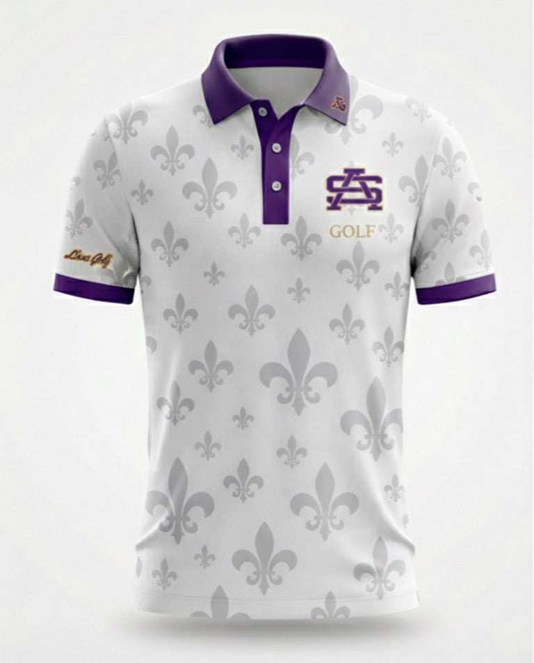 St. Augustine Purple Knights Polo - White